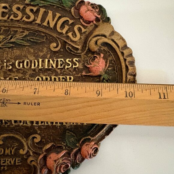 Vintage Home Blessings Wall Plaque Floral Design Inspirational Text - Picture 3 of 6